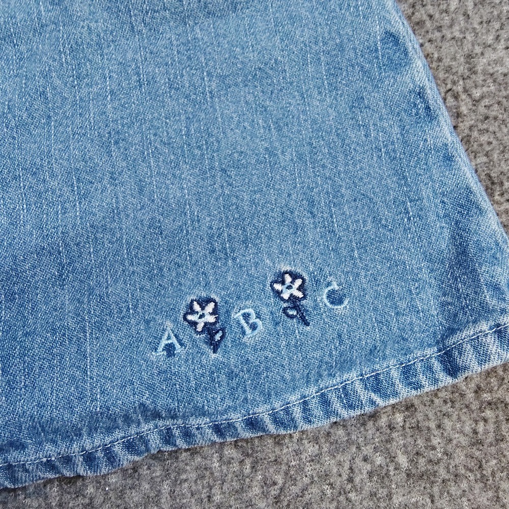 Vintage Oshkosh Bgosh Denim Embroidered Sheep Overall Dress 6-9 months - Picture 3 of 5